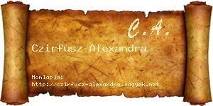 Czirfusz Alexandra névjegykártya